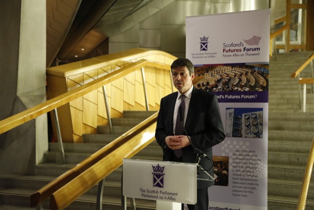 Presiding Officer Ken Macintosh MSP speaking at a Futures Forum event in 2019