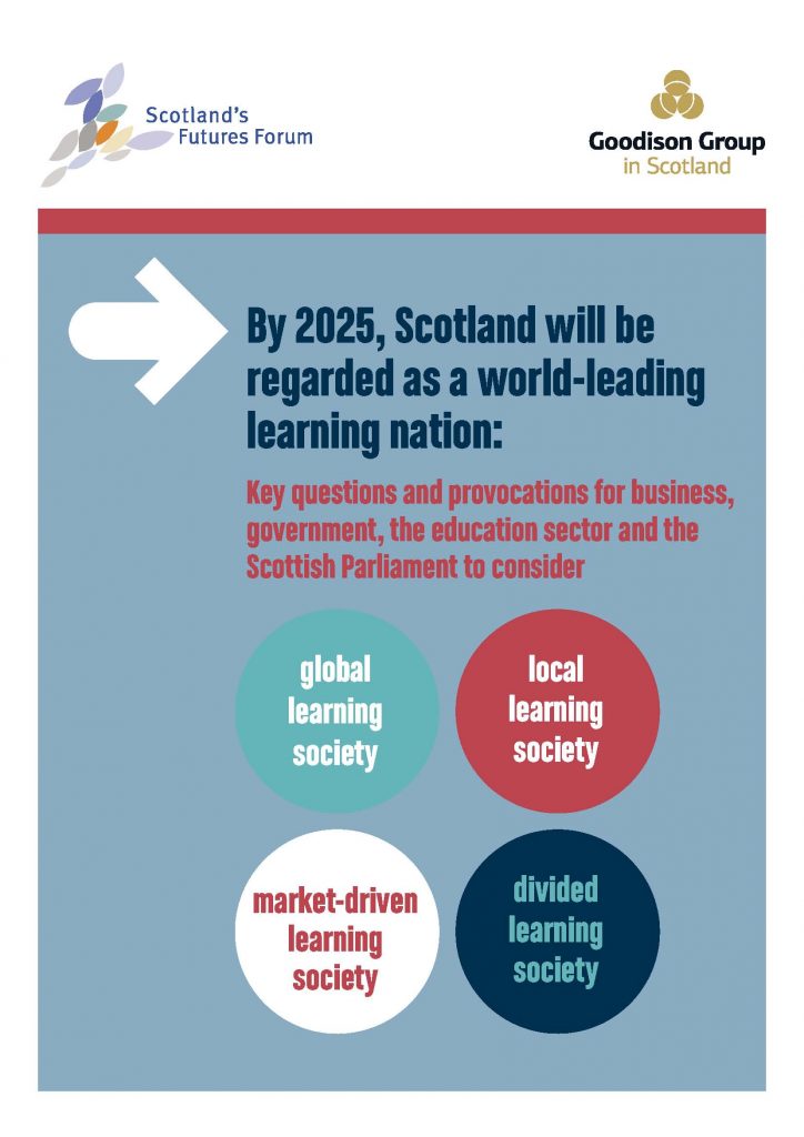 Front cover of "By 2025, Scotland will be regarded as a world-leading learning nation"